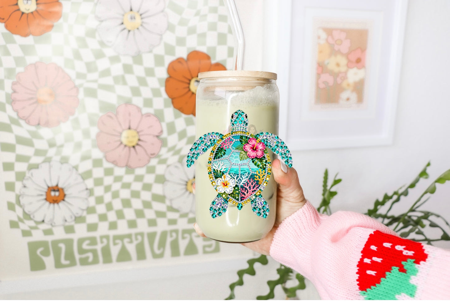 Floral sea turtle