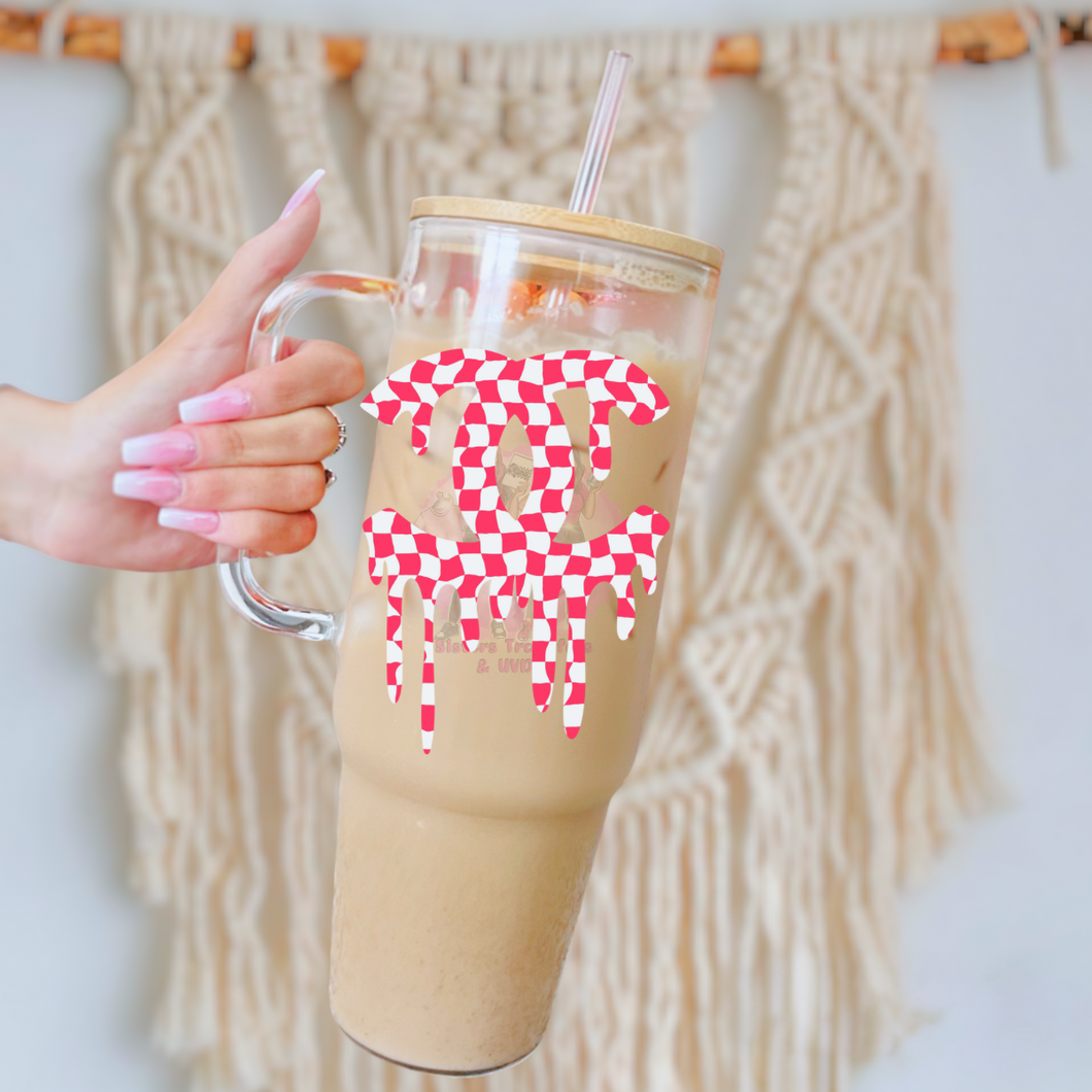 Checkered Pink C Drip