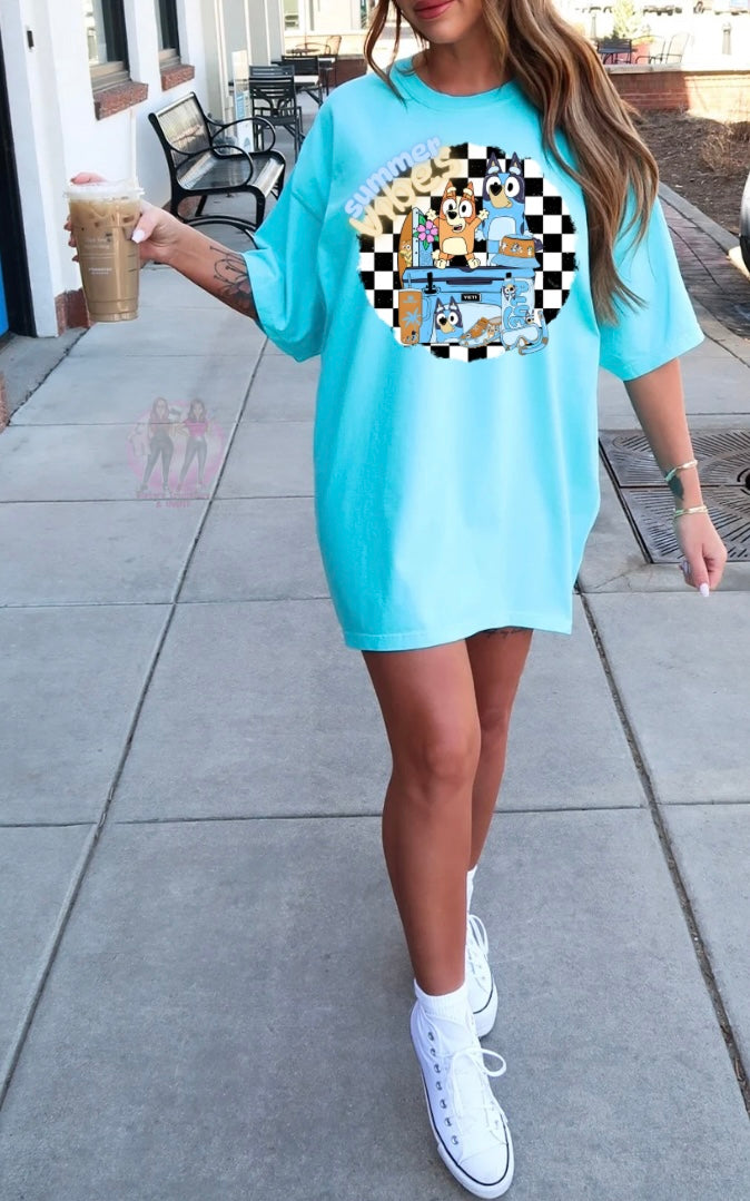 Blue Summer Vibes (DTF TRANSFER)