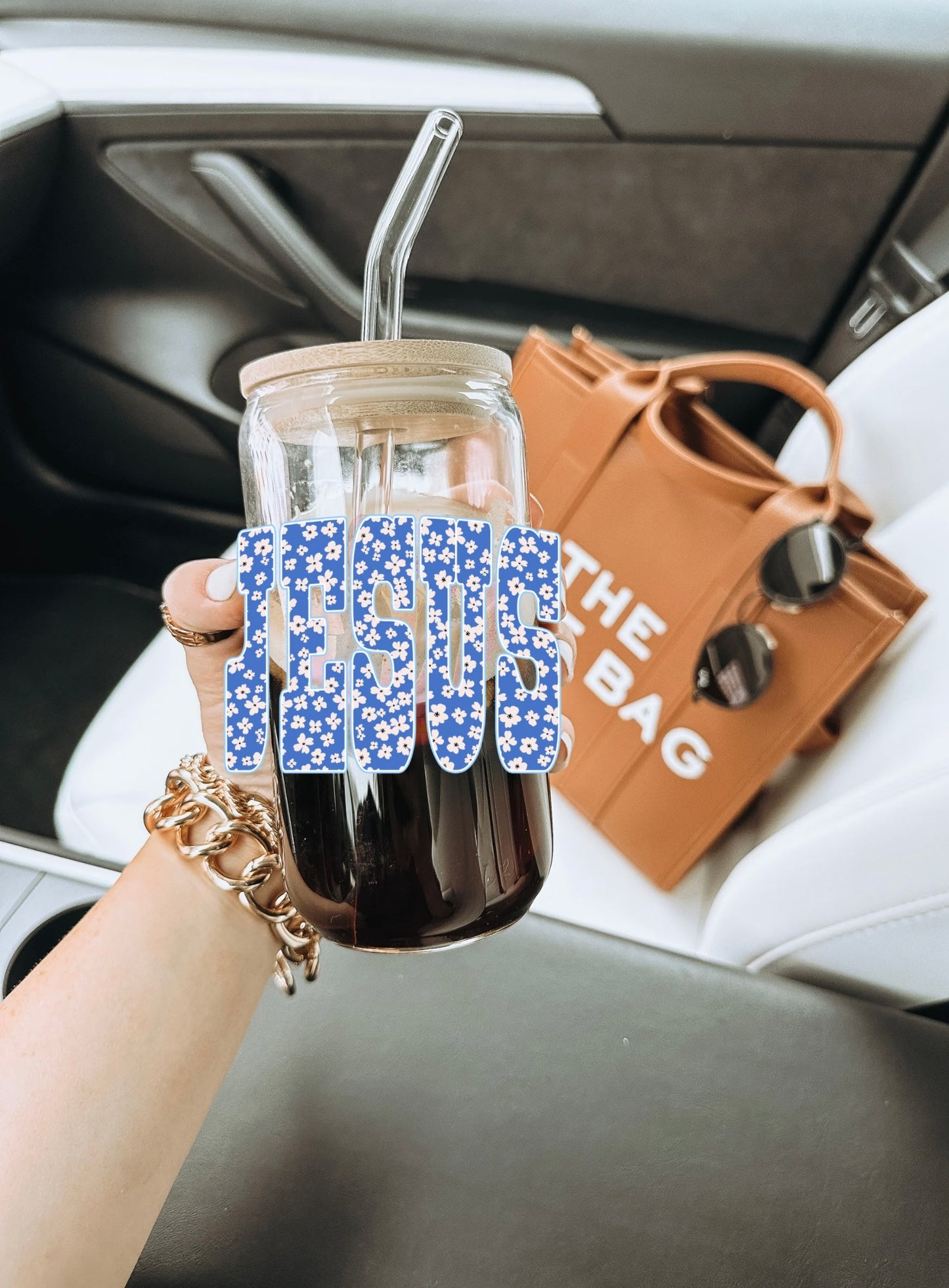 Jesus blue floral