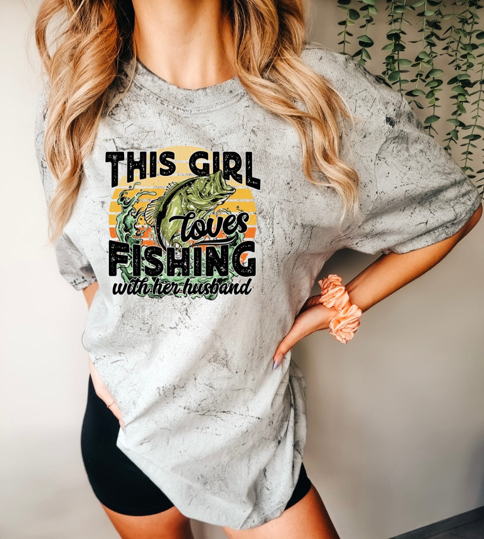 This girl loves fishing with her husband (DTF TRANSFER)