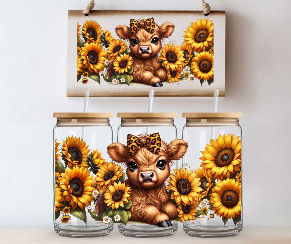 Highland Cow in Sunflowers