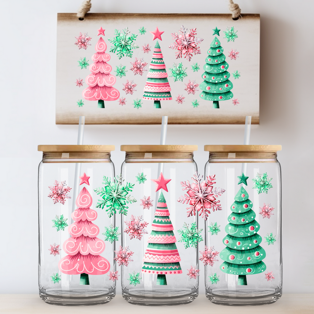 Pink green Skinny trees