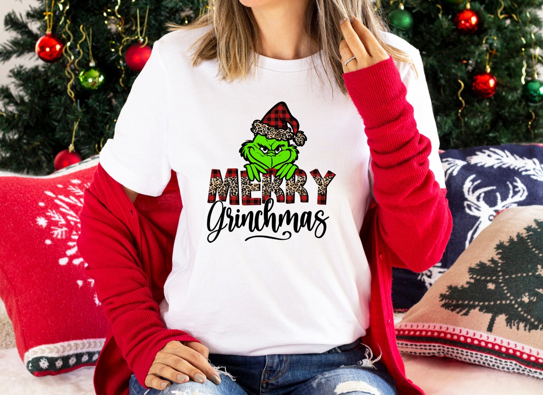 Merry green guy Christmas (red/brown) leopard