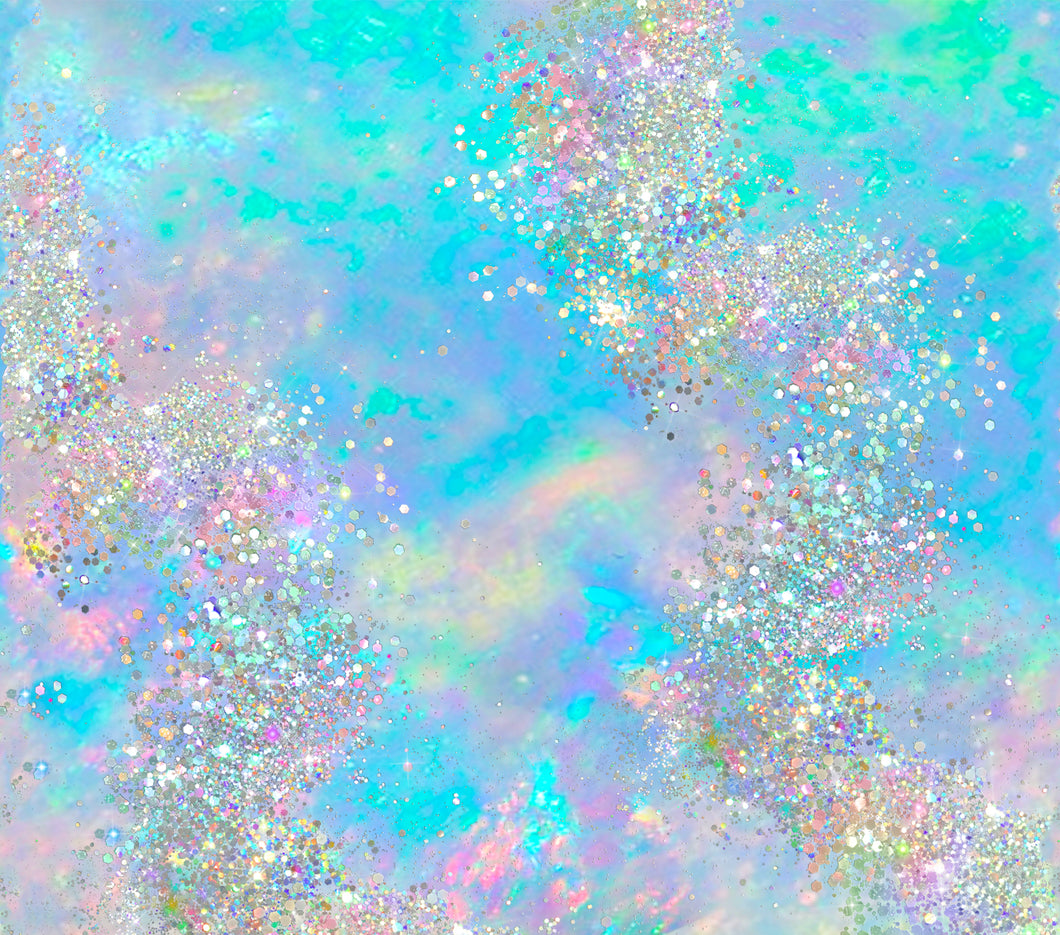 SUBLIMATION silver glitter blue daze