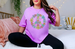 Floral Peace Sign (DTF TRANSFER)