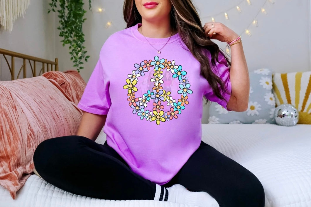 Floral Peace Sign (DTF TRANSFER)