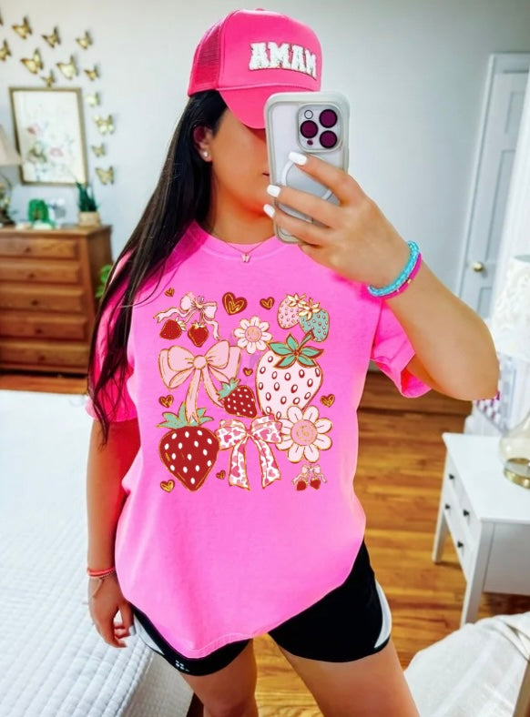 Strawberries & Flowers (DTF TRANSFER)