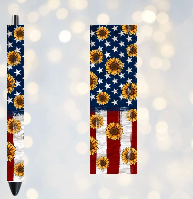 American flag sunflowers