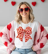Faux fur vday bow (DTF TRANSFER)