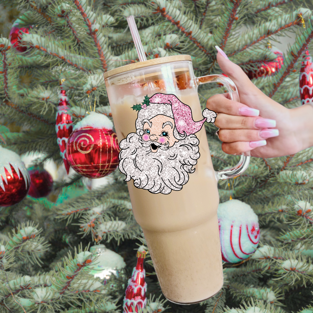 Glitter Santa (pink)