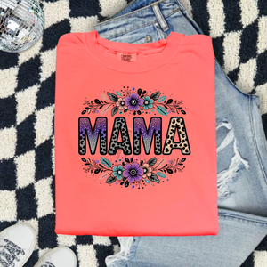 Mama cheetah floral (DTF TRANSFER