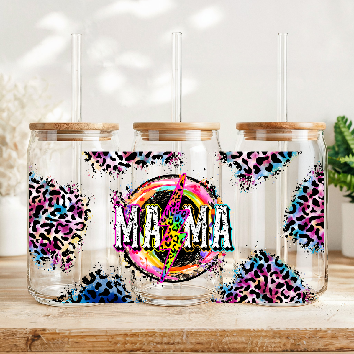 Mama neon leopard