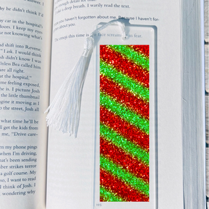 Red and green stripe glitter