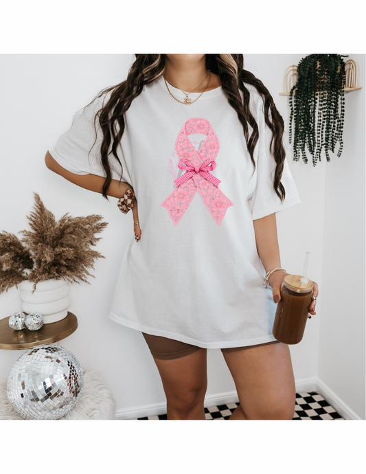 Breast Cancer Lace Bow