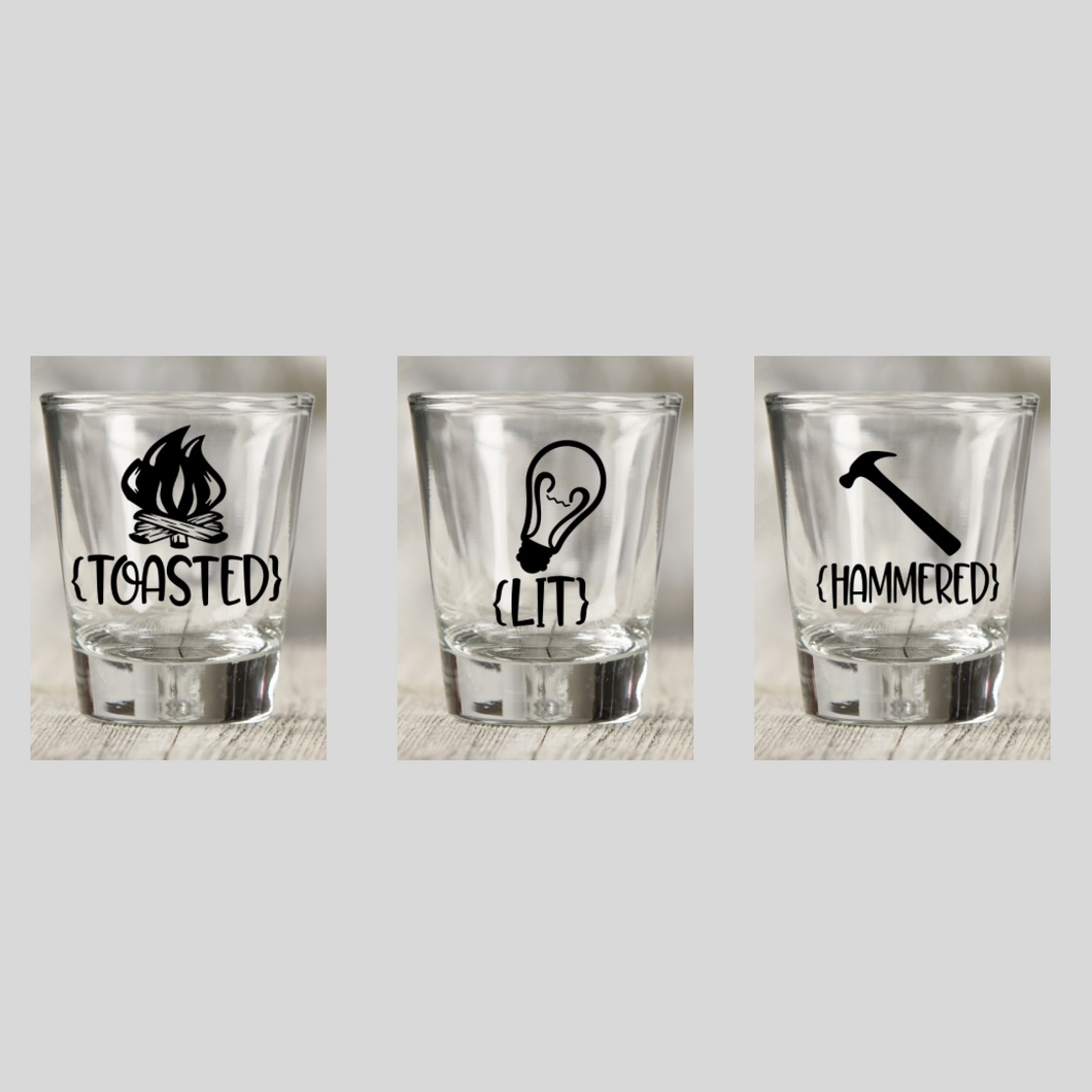 Toasted, lit, hammered set